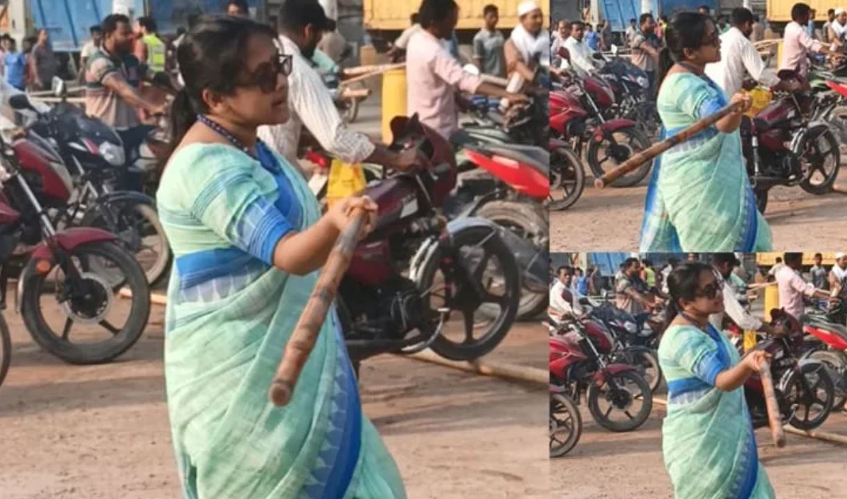 থাপ্পড়ের পর এবার লাঠি হাতে কালীগঞ্জ ইউএনও