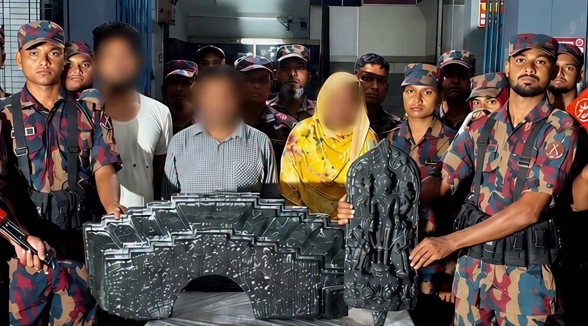 গাইবান্ধায় ২ কষ্টিপাথরের মূর্তি উদ্ধার, আটক ৩